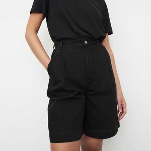 NWT Kowtow Journey Shorts Black Denim Size XS